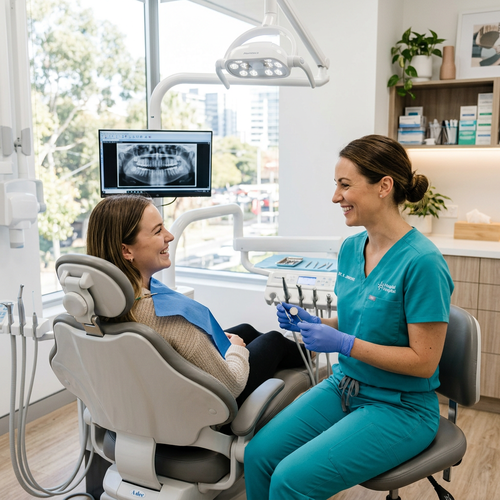 Friendly female dentist